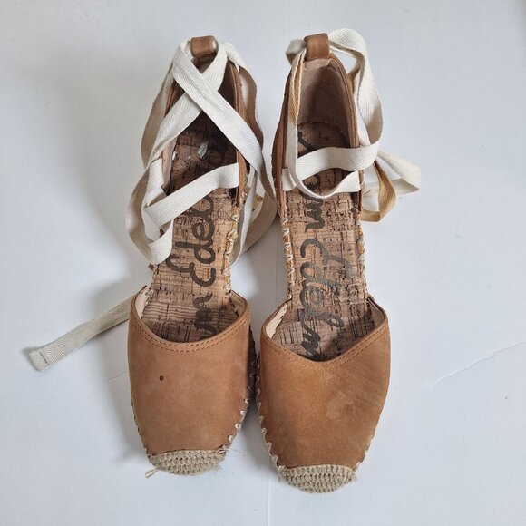 Sam Edelman suede wedge strap sandals size 8 - Picture 1 of 9